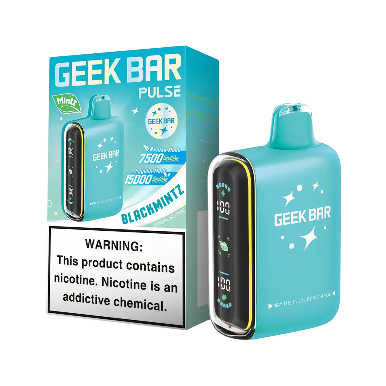 Black Mintz Geek Bar Pulse 15000 disposable vape product photo
