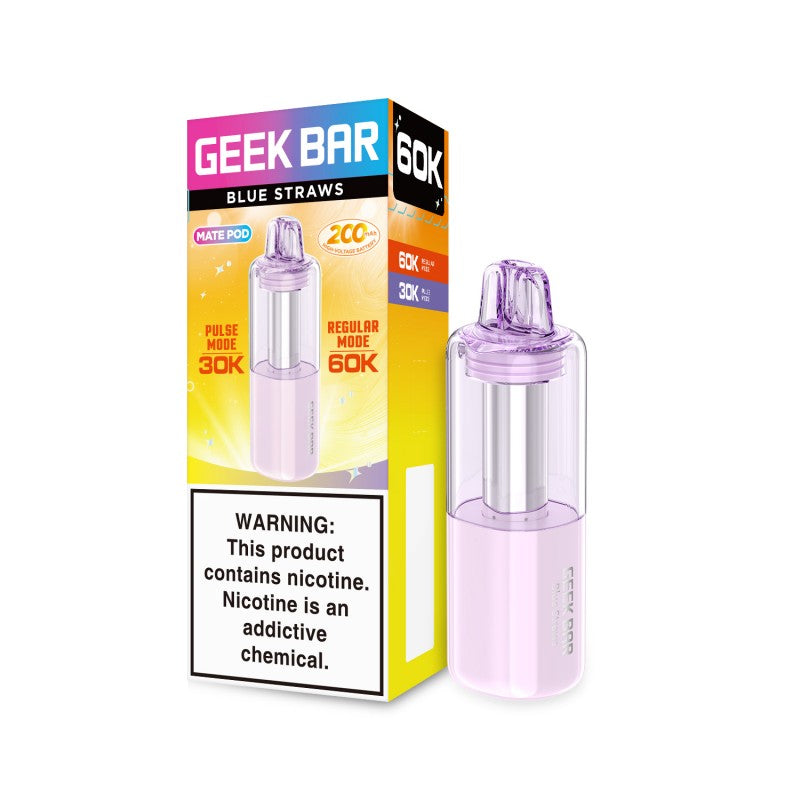 Blue Straws Geek Bar Mate 60K Disposable Pod disposable vape product photo