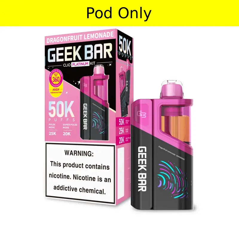 Dragonfruit Lemonade Geek Bar Clio Platinum 50K Pod disposable vape product photo