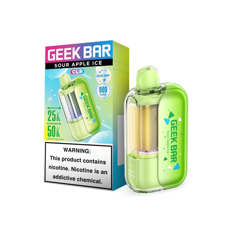 Sour Apple Ice Geek Bar CLR 50K Vape disposable vape product photo