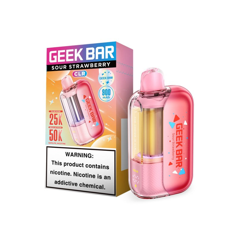 Sour Strawberry Geek Bar CLR 50K Vape disposable vape product photo