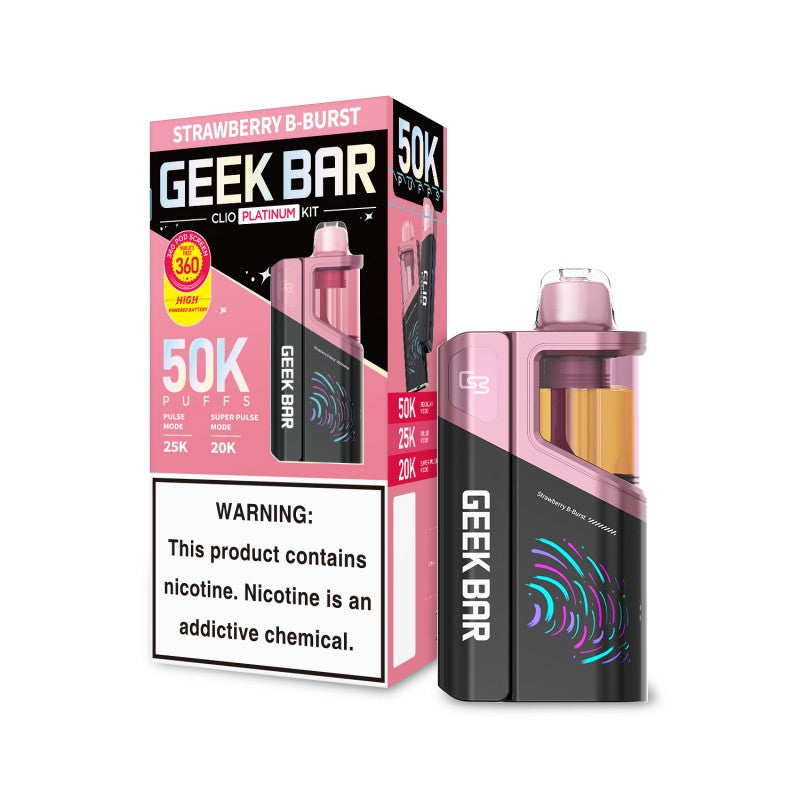Strawberry B-Burst Geek Bar Clio 50K Vape Kit disposable vape product photo