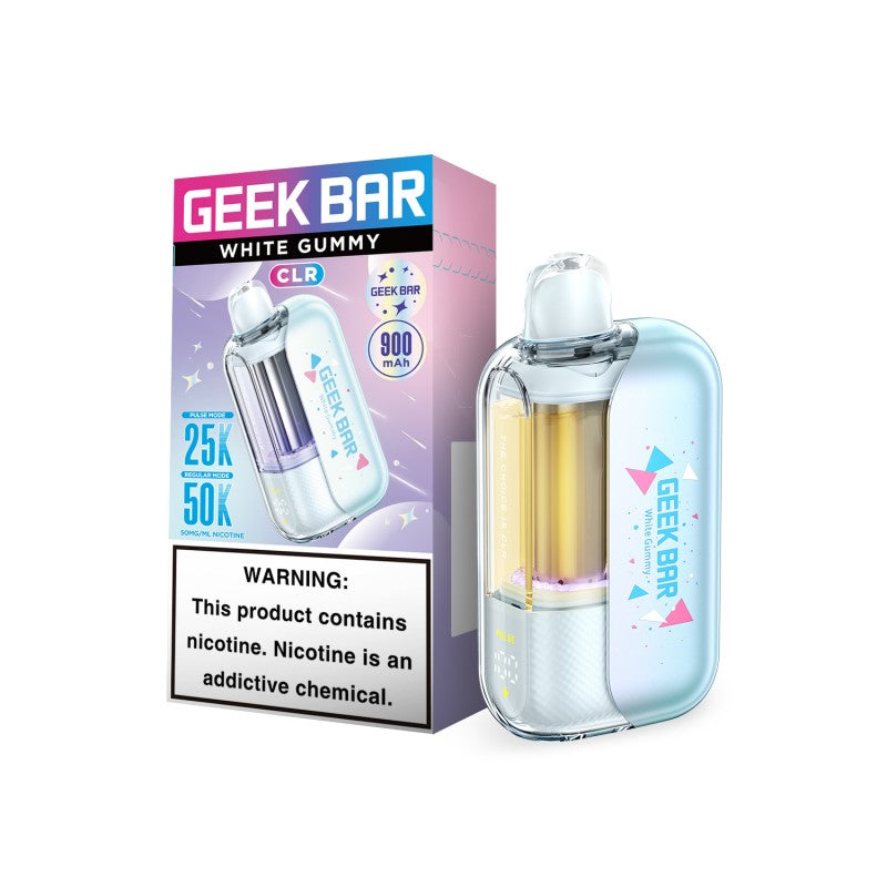 White Gummy Geek Bar CLR 50K Vape disposable vape product photo