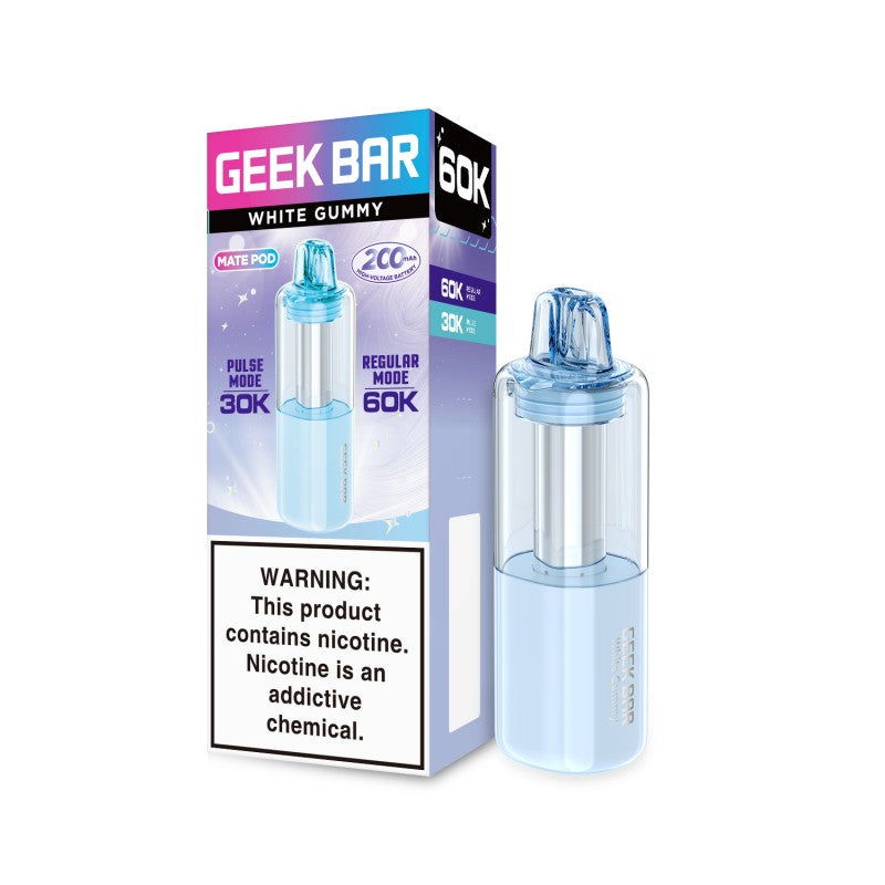 White Gummy Geek Bar Mate 60K Disposable Pod disposable vape product photo