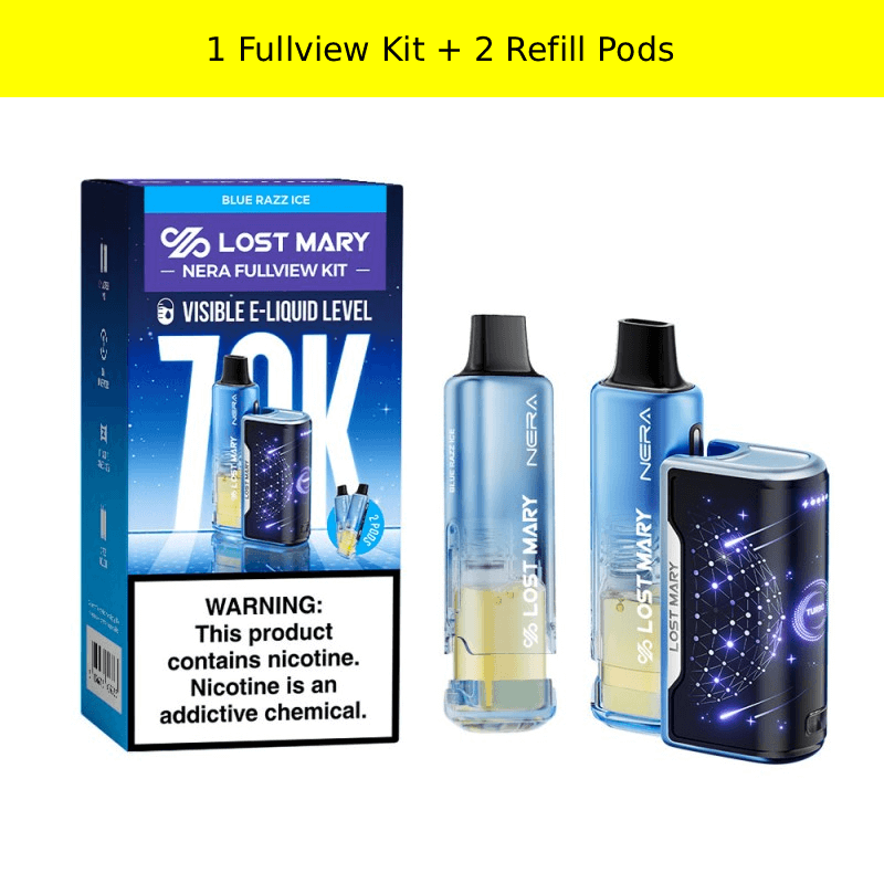 Blue Razz Ice Lost Mary Nera Fullview 70K Kit disposable vape product photo