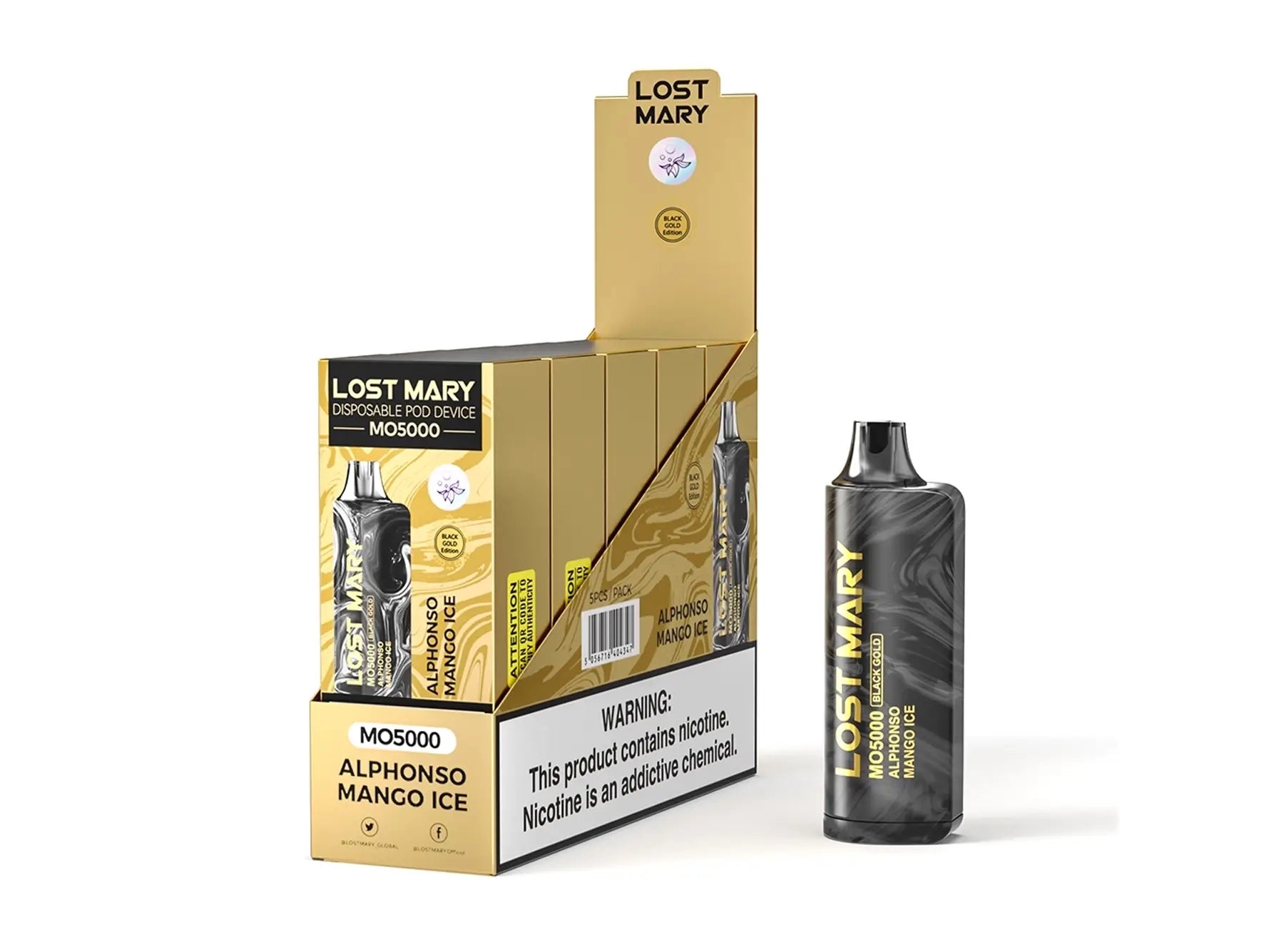 Lost Mary MO5000 Alphonso Mango Ice Vape disposable vape product photo