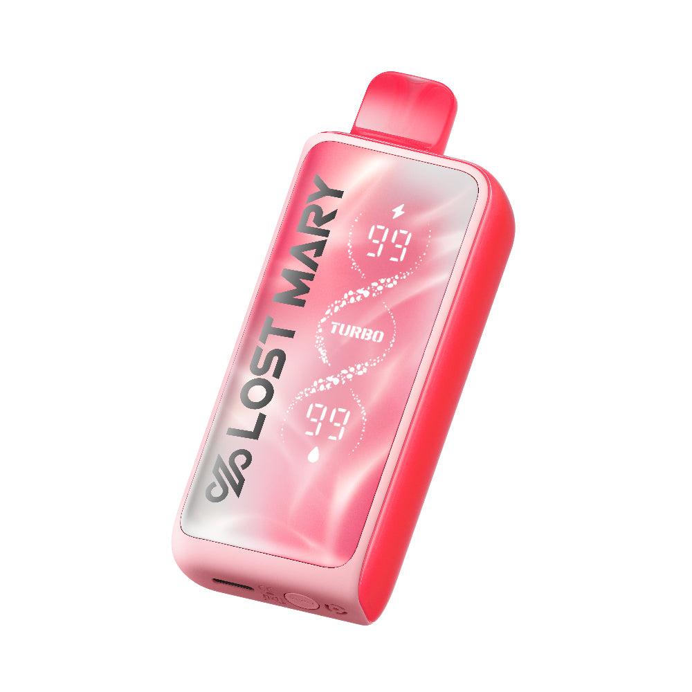 Lost Mary MT35000 Turbo in pink Lost Mary MT35000 Turbo disposable vape in pink with model number clearly listed on the EB Vapes product page