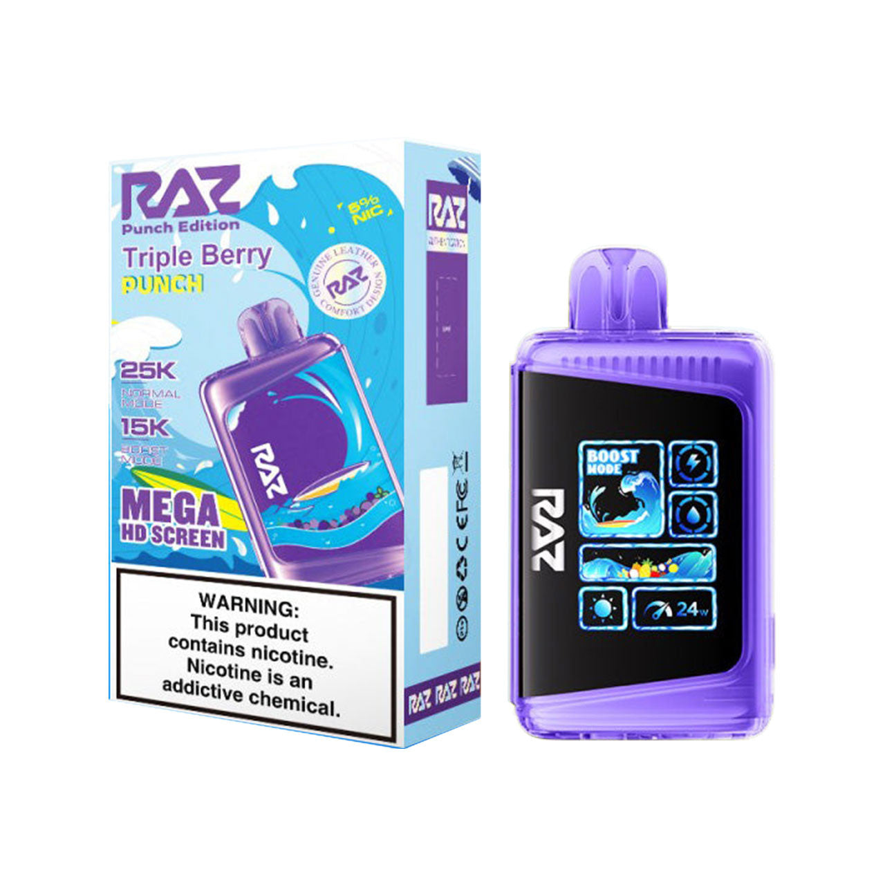 Triple Berry Punch RAZ LTX DC25000 Vape disposable vape product photo